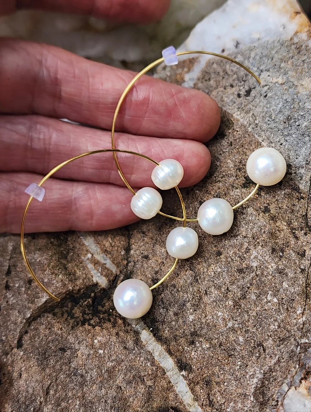 Cult Gaia Natural Irregular Shape Nubia Earring Freshwater Pearl Gold Hoop
